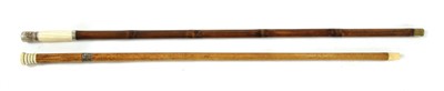 Lot 1401 - Two ivory and silver knop handled sword sticks