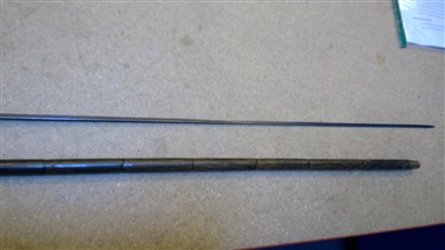 Lot 1434 - A collection of four silver mounted imitation bamboo sword sticks