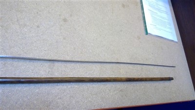 Lot 1434 - A collection of four silver mounted imitation bamboo sword sticks
