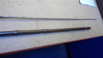 Lot 1434 - A collection of four silver mounted imitation bamboo sword sticks