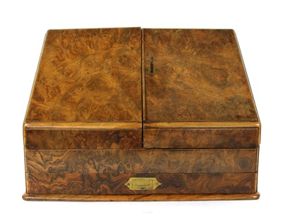 Lot 1451 - A 19th century burr walnut correspondence box