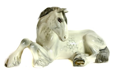 Lot 1314 - A Beswick Grey gloss shire mare (lying)