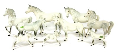 Lot 1309 - A large collection of Beswick and similar grey horses