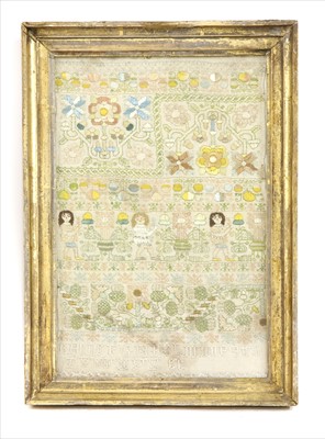 Lot 602 - An embroidered sampler