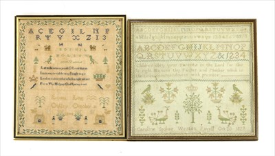 Lot 555 - Two verse and alphabet samplers