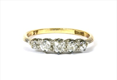Lot 30 - A gold five stone diamond ring