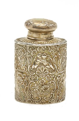 Lot 1086 - A late 19th century silver tea cannister