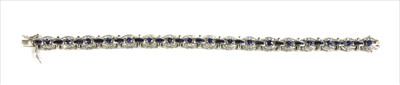 Lot 87 - A white gold sapphire and diamond bracelet
