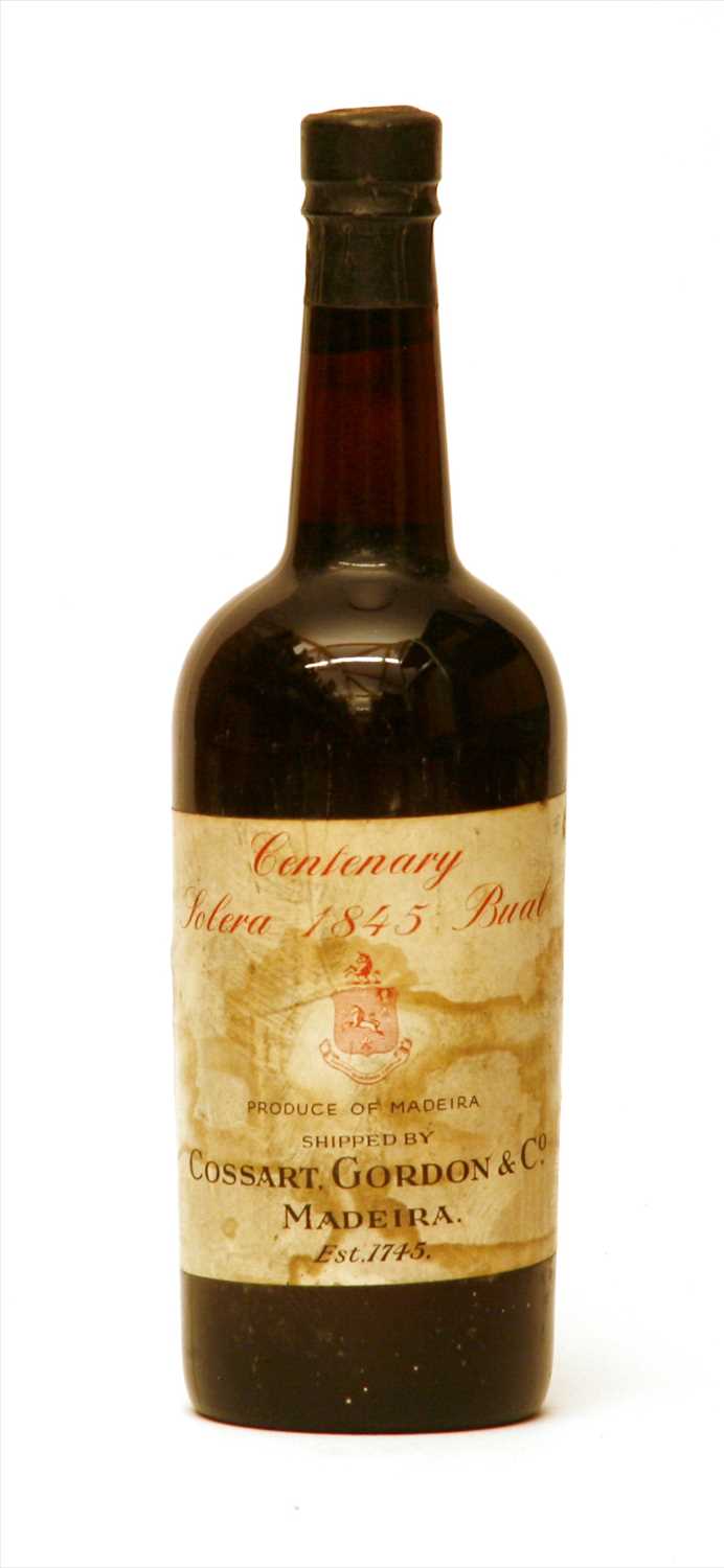 Lot 88 - Centenary Solera 1845 Bual, Madeira, shipped by Cossart, Gordon & Co., one bottle