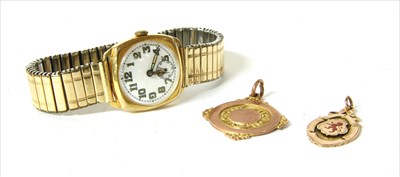 Lot 145 - A 9ct gold mechanical bracelet watch