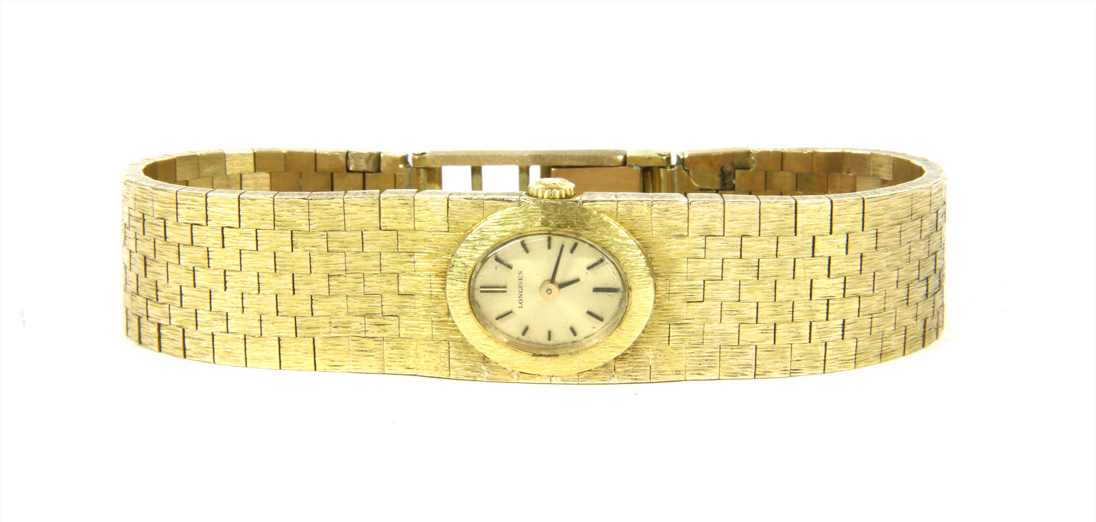 Lot 137 A ladies' 18ct gold Longines mechanical