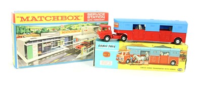 Lot 1182 - A Matchbox MG-1 Service Station with forecourt