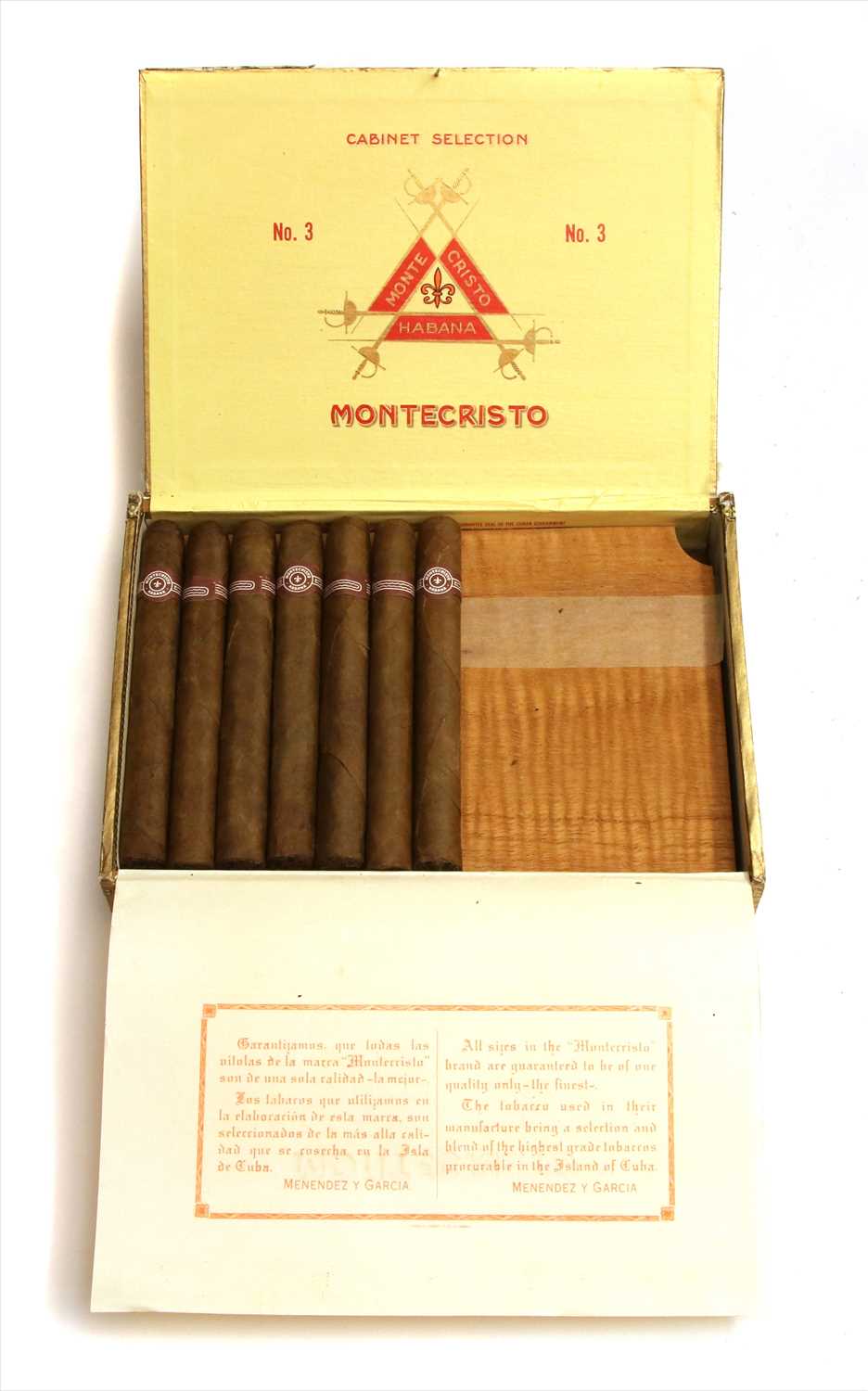 Lot 107 - Montecristo, No. 3, 19 cigars, boxed