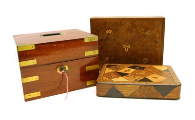 Lot 1292 - A 19th century mahogany campaign style box