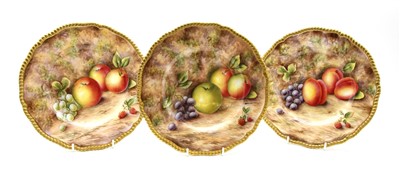 Lot 1347 - A group of three porcelain cabinet plates