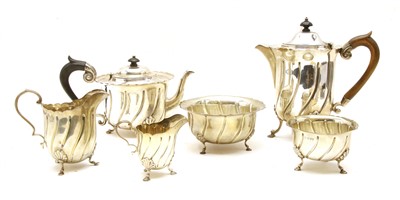 Lot 1154 - A silver service of varying makers and dates