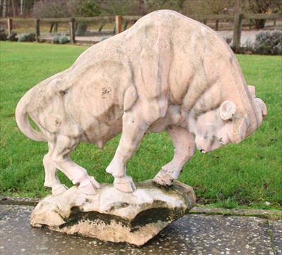 Lot 654 - A marble of a bull