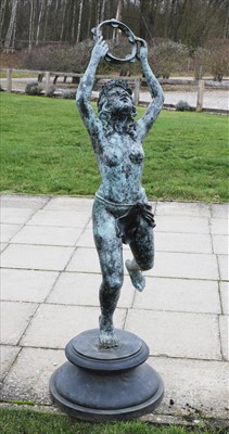 Lot 653 - A bronze of a tambourine dancer