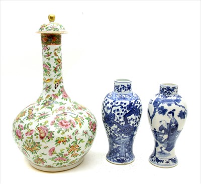 Lot 111 - A Chinese famille rose bottle form vase