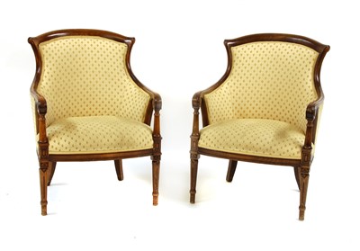 Lot 1578 - A pair of beechwood fauteiuls