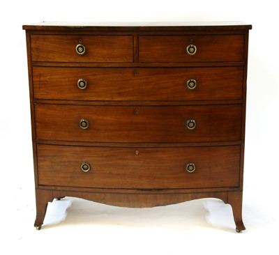 Lot 1704 - A George III mahogany bow front chest of drawers