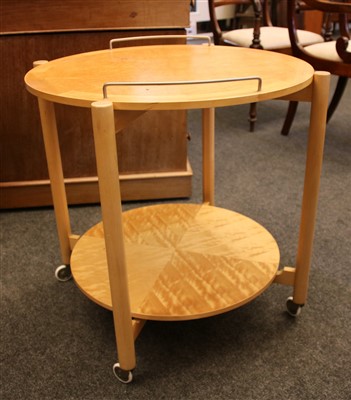 Lot 668 - A burr maple and satinwood tray top table