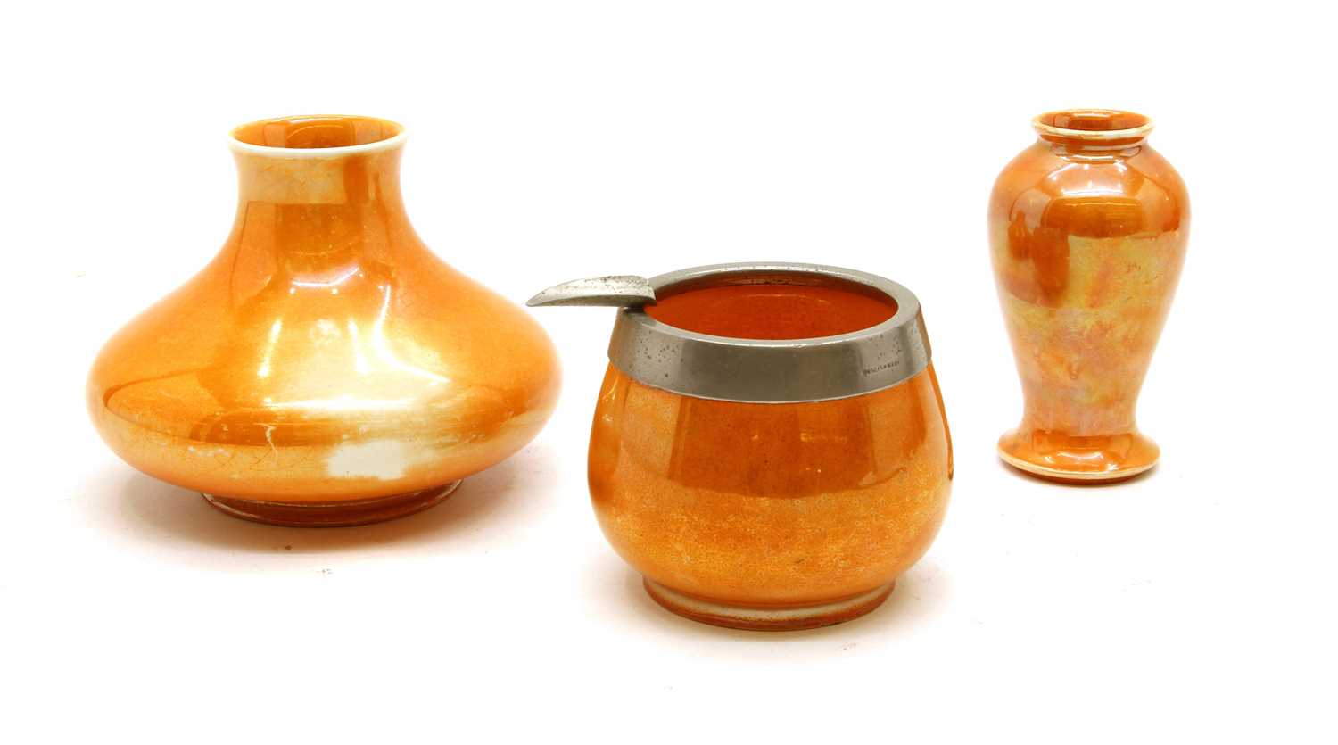 Lot 1465 - A collection of Moorcroft Uranium orange lustreware