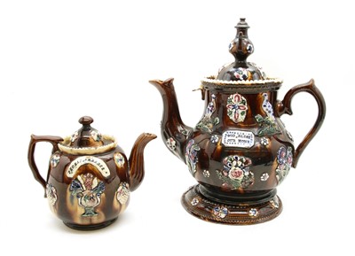 Lot 1443 - A large bargeware teapot