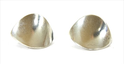 Lot 64 - A pair of sterling silver Georg Jensen earrings, c.1970