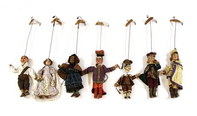 Lot 1221 - A group of wooden string puppets