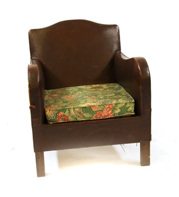 Lot 1691 - A 1920s leather club armchair