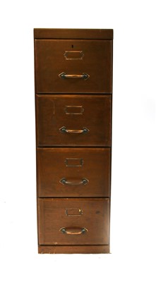 Lot 1743 - A 1920s/30s oak four drawers filing cabinet