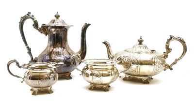 Lot 1139 - A four piece silver tea and coffee set