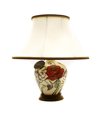 Lot 1431 - A Moorcroft pottery table lamp