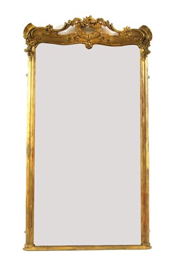 Lot 1591 - A Victorian giltwood and gesso overmantel mirror