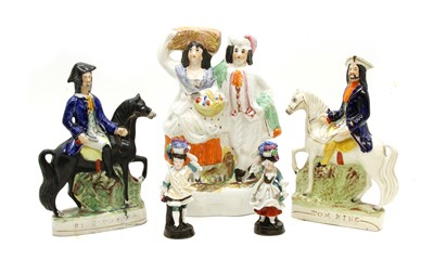 Lot 1399 - A collection of Staffordshire flat back figures