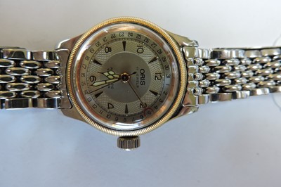 Lot 394 - A mid-size stainless steel and gold Oris 'Big Crown' automatic bracelet watch