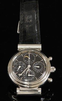 Lot 406 - A gentlemen's stainless steel IWC Schaffhausen 'Da Vinci' perpetual calendar automatic strap watch