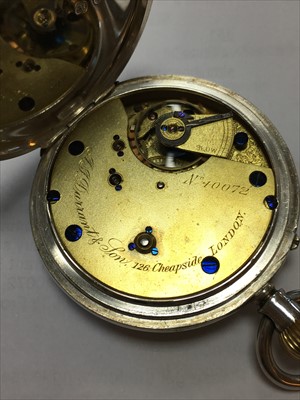 Lot 131 - A sterling silver top wind pin set open-faced pocket watch