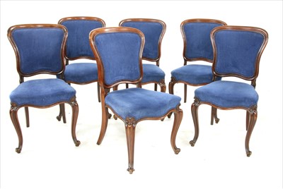 Lot 776 - A set of six 19th century French design dining chairs