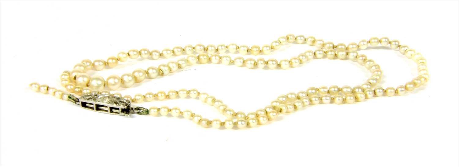 Lot 14 - A single row graduated pearl necklace