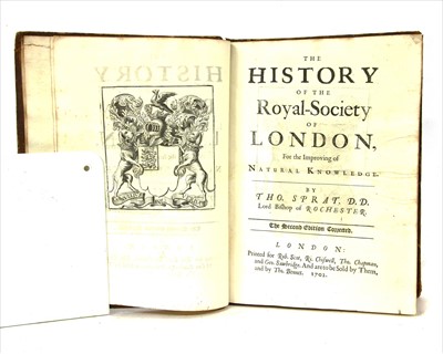 Lot 287 - Sprat, Thomas, The history of the Royal Society of London