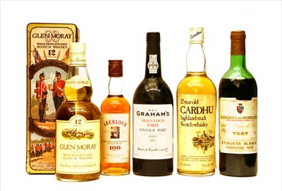 Lot 111 - Miscellaneous: Aberlour, 100 proof Scotch Whisky, one 33.33cl bottle plus four other bottles