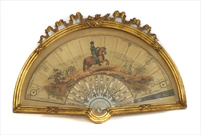 Lot 581A - A framed late 18th to early 19th century paper fan