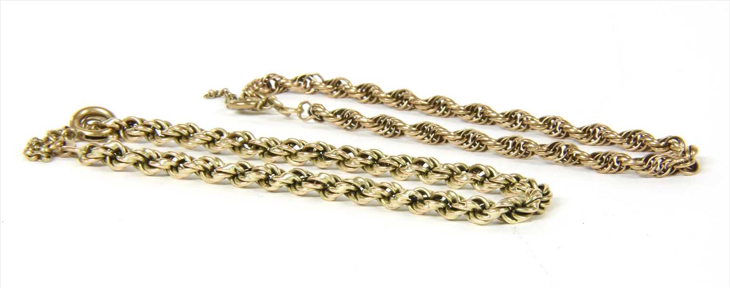 Lot 52 - Two 9ct gold rope link bracelets