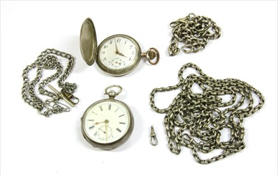 Lot 82 - A sterling silver key wind open-faced pocket watch