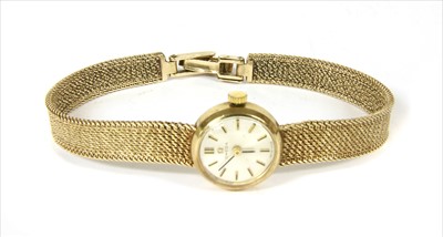 Lot 25 - A ladies' 9ct gold Omega mechanical bracelet watch