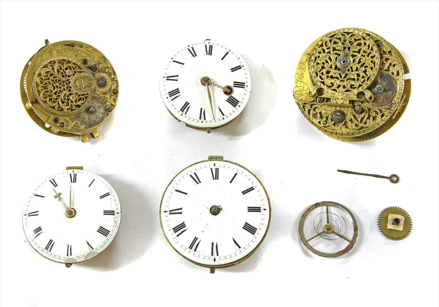 Lot 38 - Nine various 18th century and 19th century watch movements