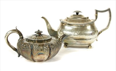 Lot 77 - Two silver teapots