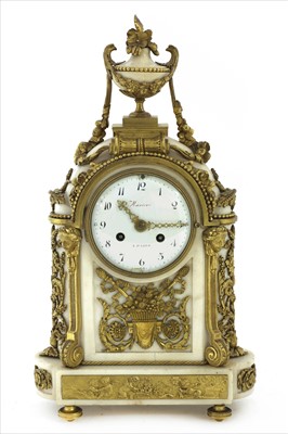Lot 731 - A French marble and ormolu eight-day mantel clock